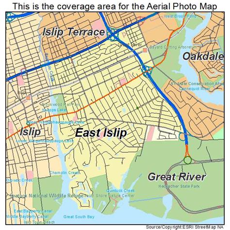 Aerial Photography Map of East Islip, NY New York