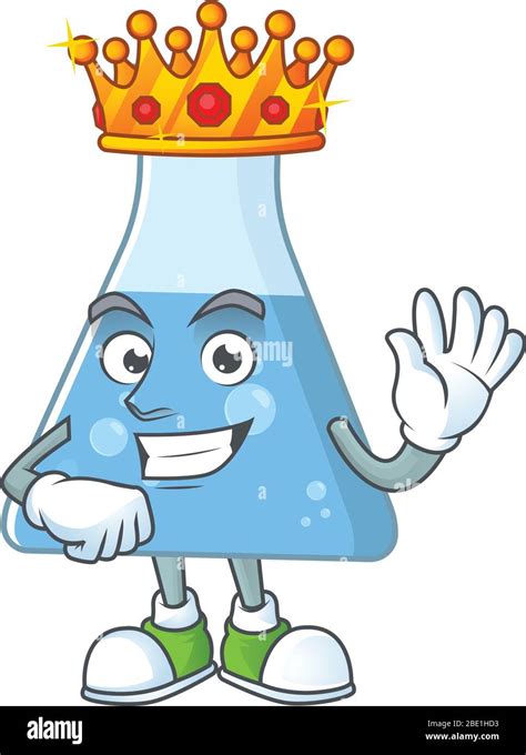 The Charismatic King Of Blue Chemical Bottle Cartoon Character Design