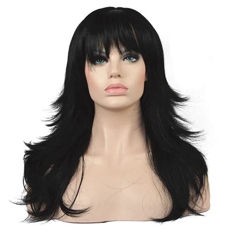 Strongbeauty Wig Natural Layered Long Straight Hair Synthetic Hair Brown Black Wigs For Black