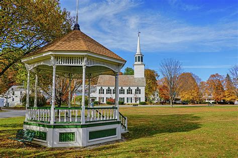 Townshend VT Autumn Day Church Vermont Gazebo Photograph by Toby ...