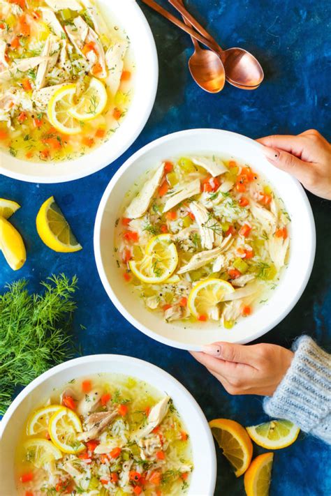 Lemon Chicken And Rice Soup Damn Delicious