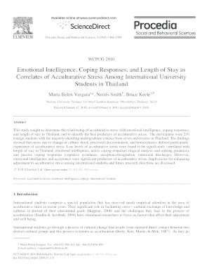 Fillable Online Emotional Intelligence Coping Responses And Length Of