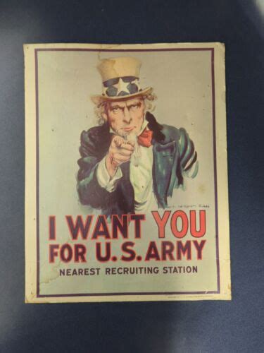 Vintage 1979 Uncle Sam I Want You For U S Army Recruiting Cardboard