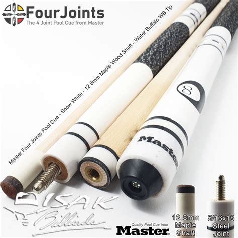 Jual 202Asa Master 4 Four Joints Pool Cue White Maple Billiard Stick