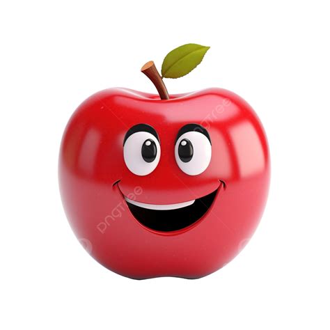 Cute Red Apple With Smile Food Fruit Fresh Png Transparent Image And