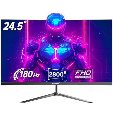 Gawfolk 24.5 inch Curved Gaming Monitor 180hz/165hz FHD(1080P ...