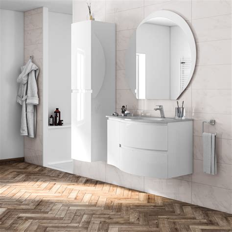 Mobile Bagno Vague Bianco Lucido L 104 X P 52 H 74 Cm Leroy Merlin