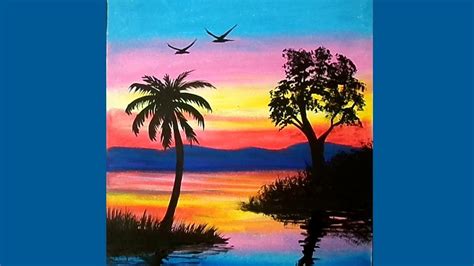 How To Draw Sunrise With Oil Pastel Sunrise Scenery D