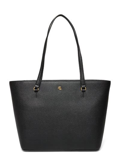 Lauren Ralph Lauren Crosshatch Leather Medium Karly Tote Shoppers