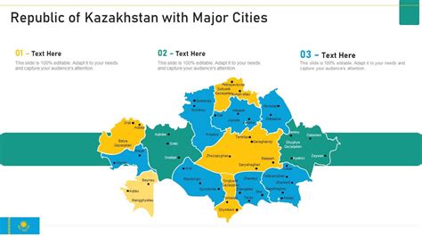 Republic Of Kazakhstan With Major Cities Information PDF