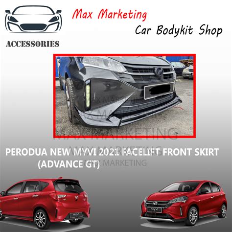 Perodua New Myvi Facelift Front Skirt Advance Gt Skirt Lip Bodykit