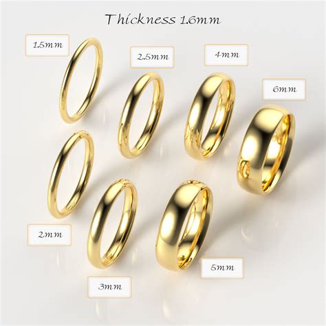 14k Yellow Gold 15mm 2mm 25mm 3mm 4mm 5mm 6mm Comfort Fit Wedding