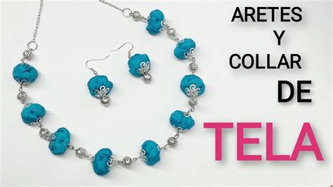 Diy Aretes Y Collar Hechos Con Tela Bisuteria Reciclada Youtube