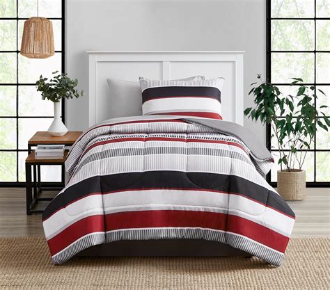 Mainstays Red Stripe 6 Piece Bed In A Bag Comforter Set With Sheets