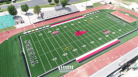 Artificial Turf Football Field Installation Lamar High School