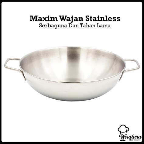 Jual Maxim Wajan Penggorengan Stainless Anti Lengket Kuali Goreng