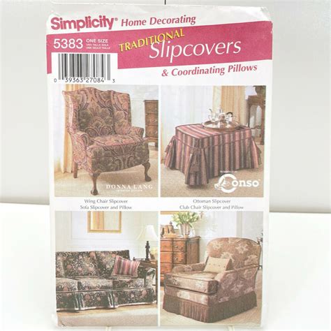 Simplicity Chair And Couch Slipcovers And Pillows Uncut Sewing