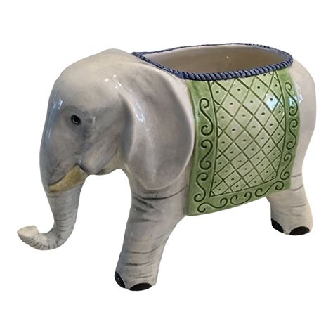 Modern Italian Ceramic Elephant Planter Elephant Planters Ceramic