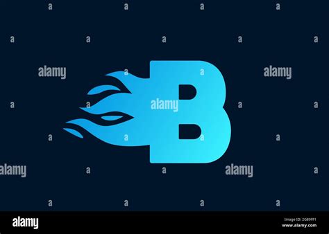 Blue Flames B Alphabet Letter Icon For Corporate Fire Design Suitable