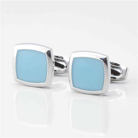 Tropical Blue Enamel Cufflinks By Badger And Brown