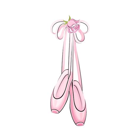 Premium Vector Pink Pointe Shoes With Satin Or Silk Ribbon Vector