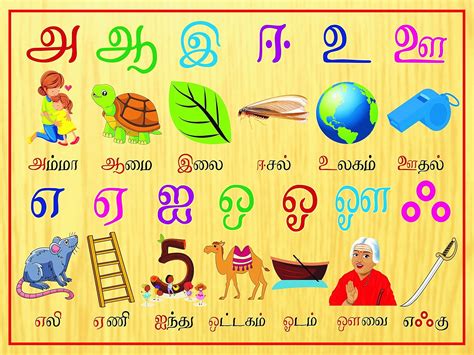 Tamil Alphabets Wall Self Adhesive Sticker Poster Set Of 3 Peel And Stick Tamil