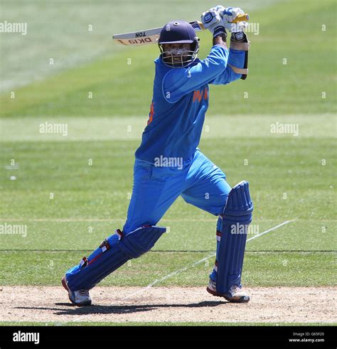 Indias Dinesh Karthik Scores During Their Warm Up Game Against