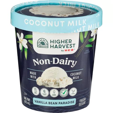 Higher Harvest By H E B Non Dairy Frozen Dessert Vanilla Bean