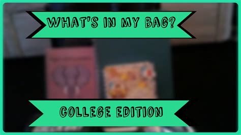 Whats In My Bag College Edition Youtube