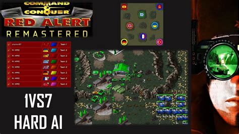 Command Conquer Red Alert Remastered Skirmish 1VS7 HARD AI I All