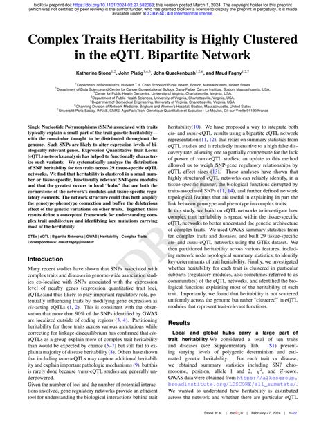 Pdf Complex Traits Heritability Is Highly Clustered In The Eqtl