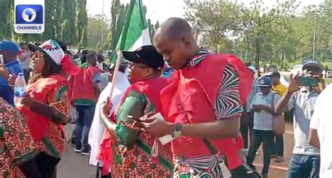 Photos Nlc Tuc Protest Ground Main Entrance Of Abuja Airport