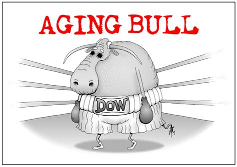 Aging Bull Market Cartoon Dow Jones Six Year Old Bull Market Stock