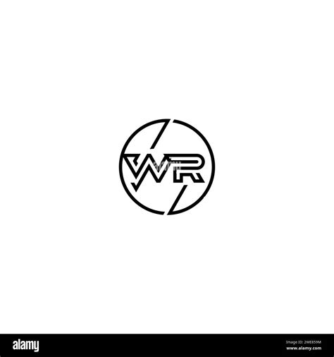 Wr Simple Outline Concept Logo And Circle Of Initial Design Black And