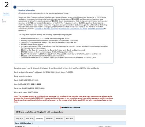 Solved In Schedule 1, ﻿Part 2 (Adjustments to Income) ﻿there | Chegg.com