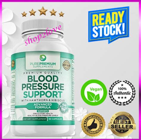 Pure Premium Blood Pressure Support With Hawthorn Hibiscus 90