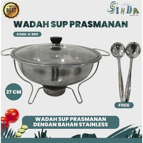 Jual Wadah Sup Prasmanan Tempat Saji Sayur Warmer Soup Bulat Stainless