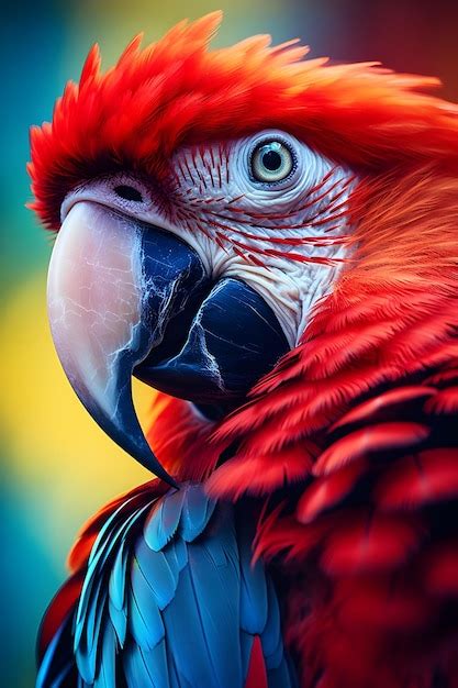 Premium Ai Image Red And Blue Macaw Ara Generative Ai