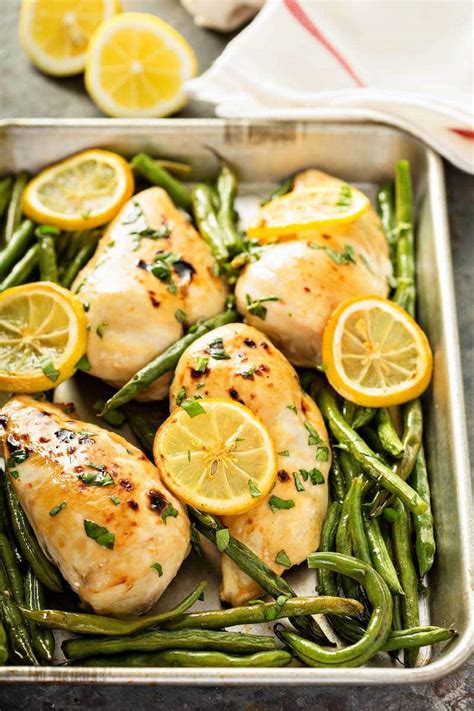 Sheet Pan Roasted Lemon Herb Chicken Green Beans The Novice Chef