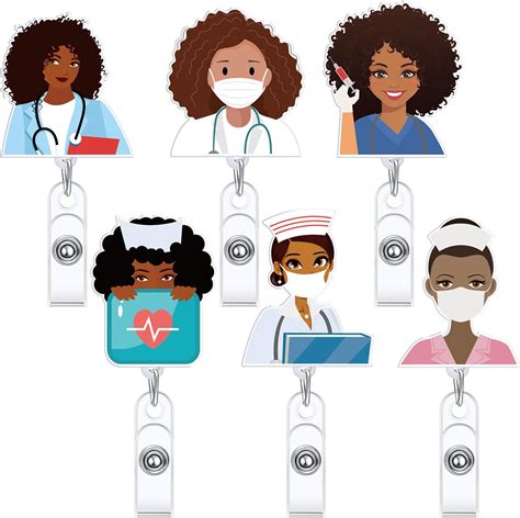 Amazon Pcs Black Girl Nurse Badge Holder Retractable Nurse