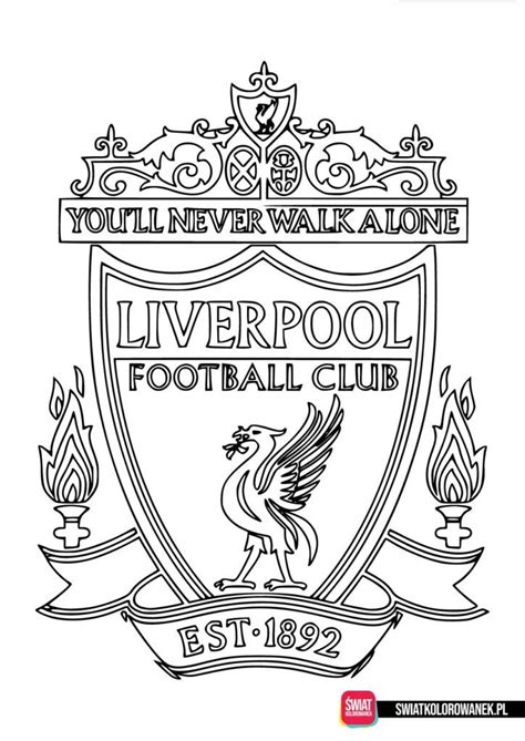 Kolorowanka Herb Liverpool FC Darmowe Kolorowanki Do Druku Coloring