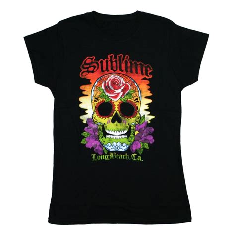 Sublime Sugar Skull Womens Tee Black サブライム Tシャツ 10004983 Rudie