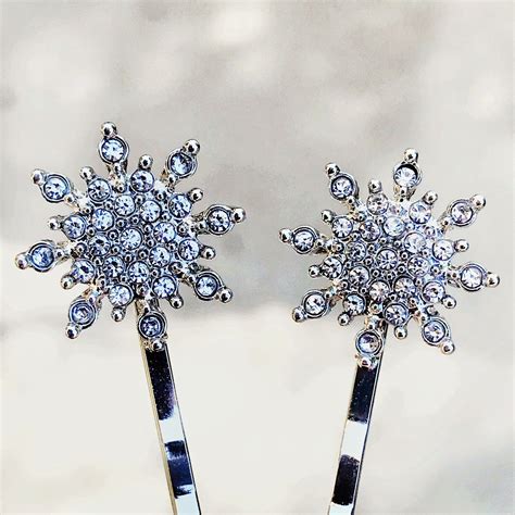 Snowflake Hair Pin Christmas Hair Pin Winter Hair Pin Rhinestone