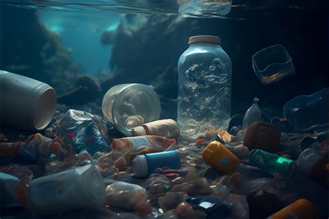 Illustration De Déchets De Bouteilles En Plastique Flottant Dans L eau