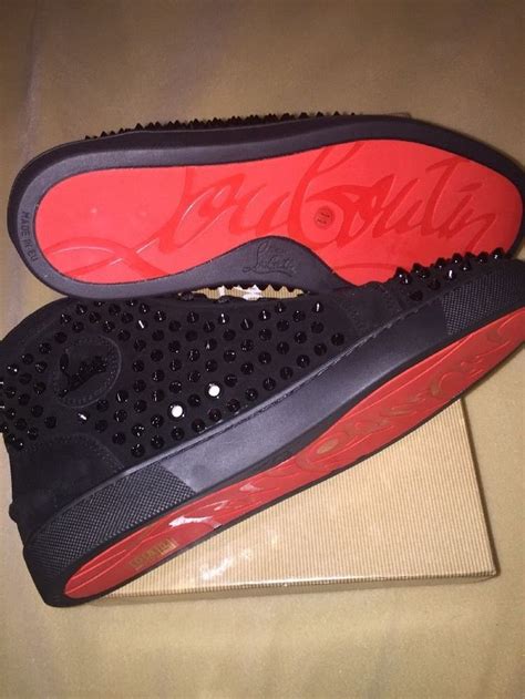 Christian Louboutin Louis Spike Men S Flat Black Suede Red Bottoms