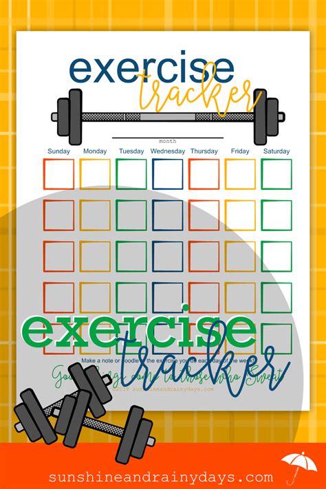 Printable Exercise Tracker Fitness Tracker Fitness Motivation Exercise