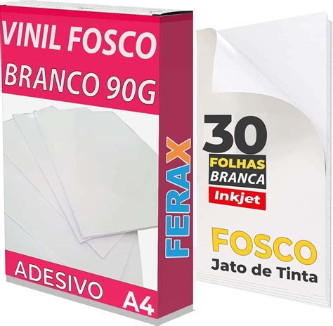 Adesivos Vinil Branco Fosco Para Impressora Jato De Tinta A Prova