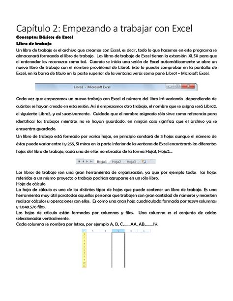 Manual De Excel Cap Tulo Cap Tulo Empezando A Trabajar Con Excel