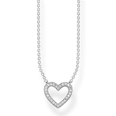 Thomas Sabo Damen Kette Herz Anh Nger Zirkonia Sterling Silber