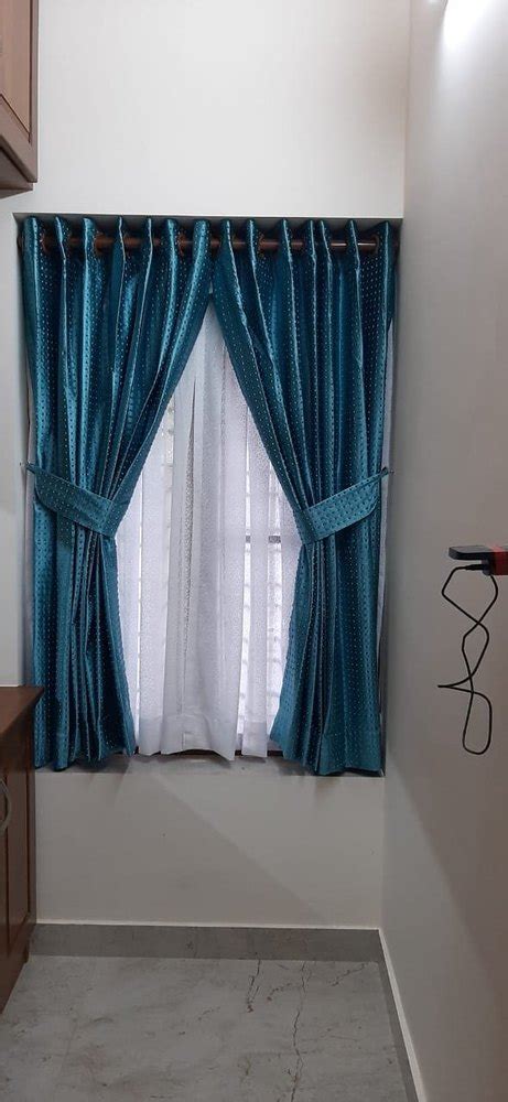 Silk Sea Blue Decorative Window Curtain Size Feet Length At Rs